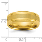 Chisel Titanium Polished Yellow IP-plated Brushed Center 8mm Band