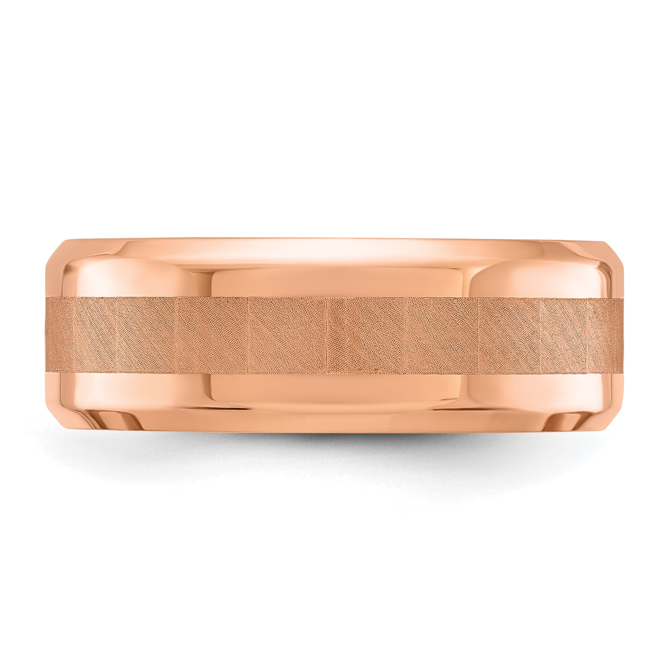Chisel Titanium Polished Rose IP-plated Brushed Center 8mm Band