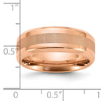Chisel Titanium Polished Rose IP-plated Brushed Center 8mm Band