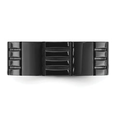 Chisel Titanium Polished Black IP-plated Grooved 8mm Band
