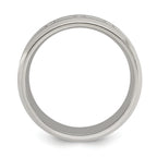 Chisel Titanium Polished with CZ 8mm Band