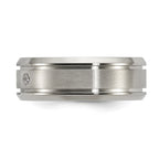 Chisel Titanium Polished with CZ 8mm Band