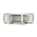 Chisel Titanium Polished with CZ 8mm Band
