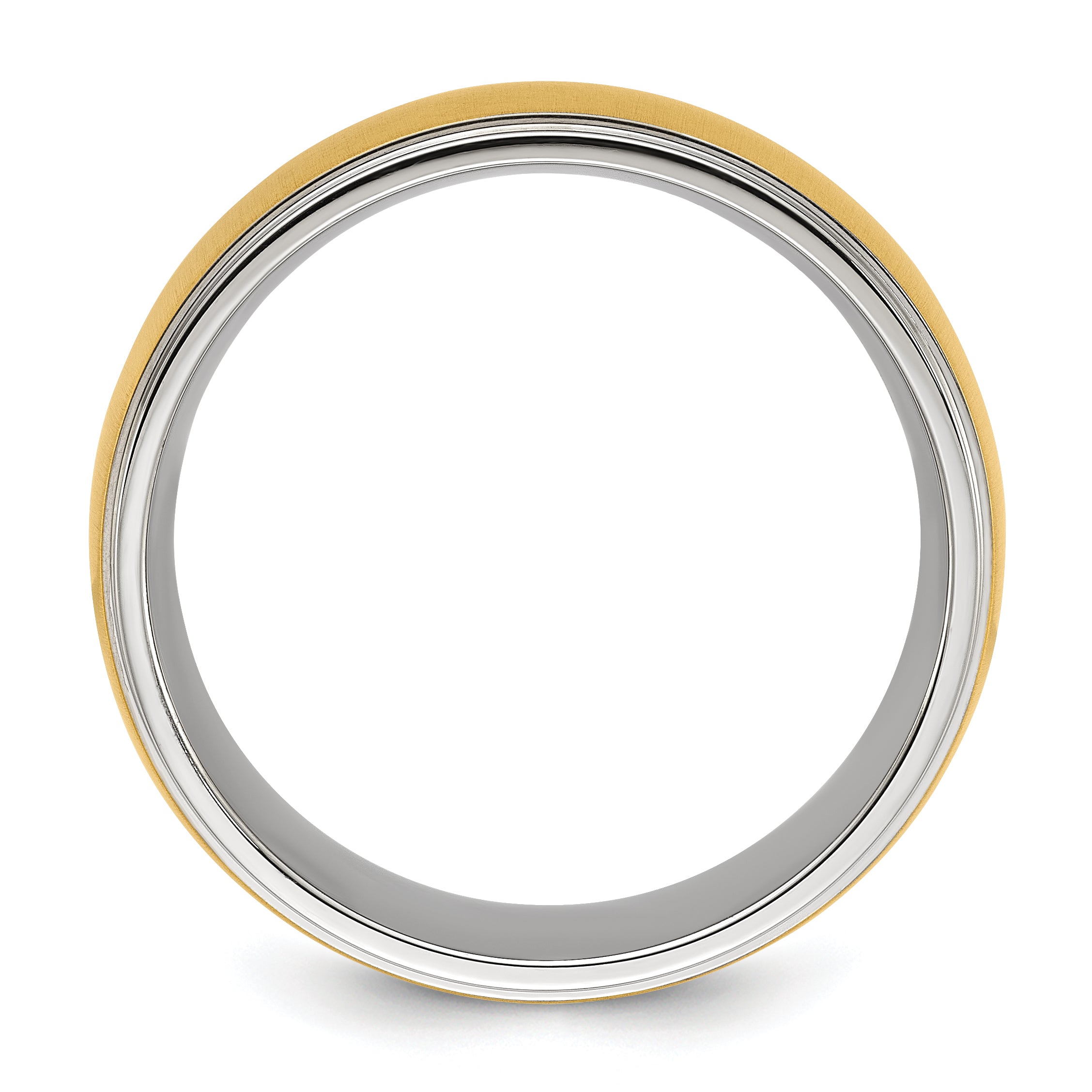 Two-Tone Wedding Band in Titanium with Gold IP Center, 8mm Secondary image