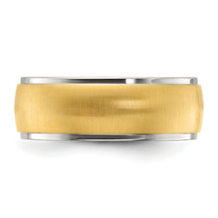 Chisel Titanium Polished with Brushed Yellow IP-plated Center 8mm Band