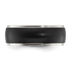 Chisel Titanium Polished with Brushed Black IP-plated Center 8mm Band