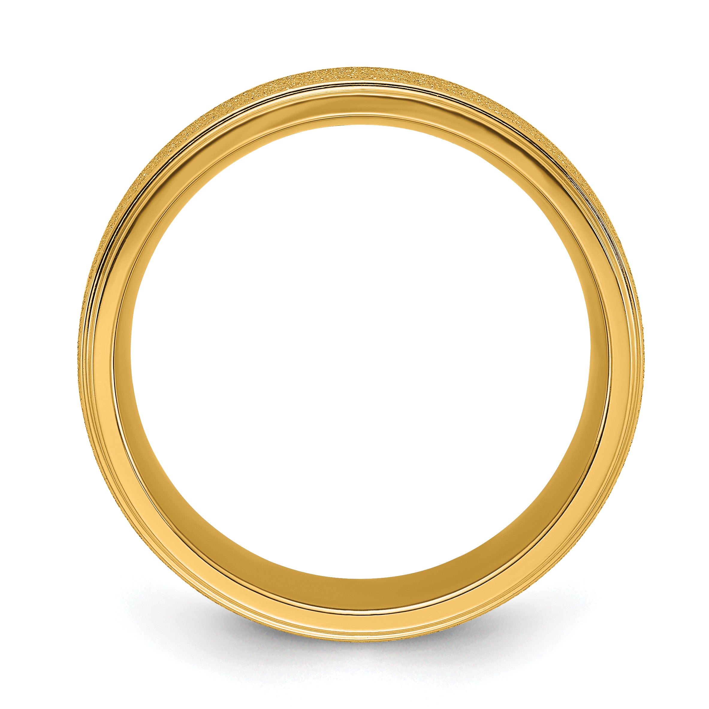 Laser-Cut Wedding Band in Titanium with Gold-Tone IP Center, 8mm Secondary image