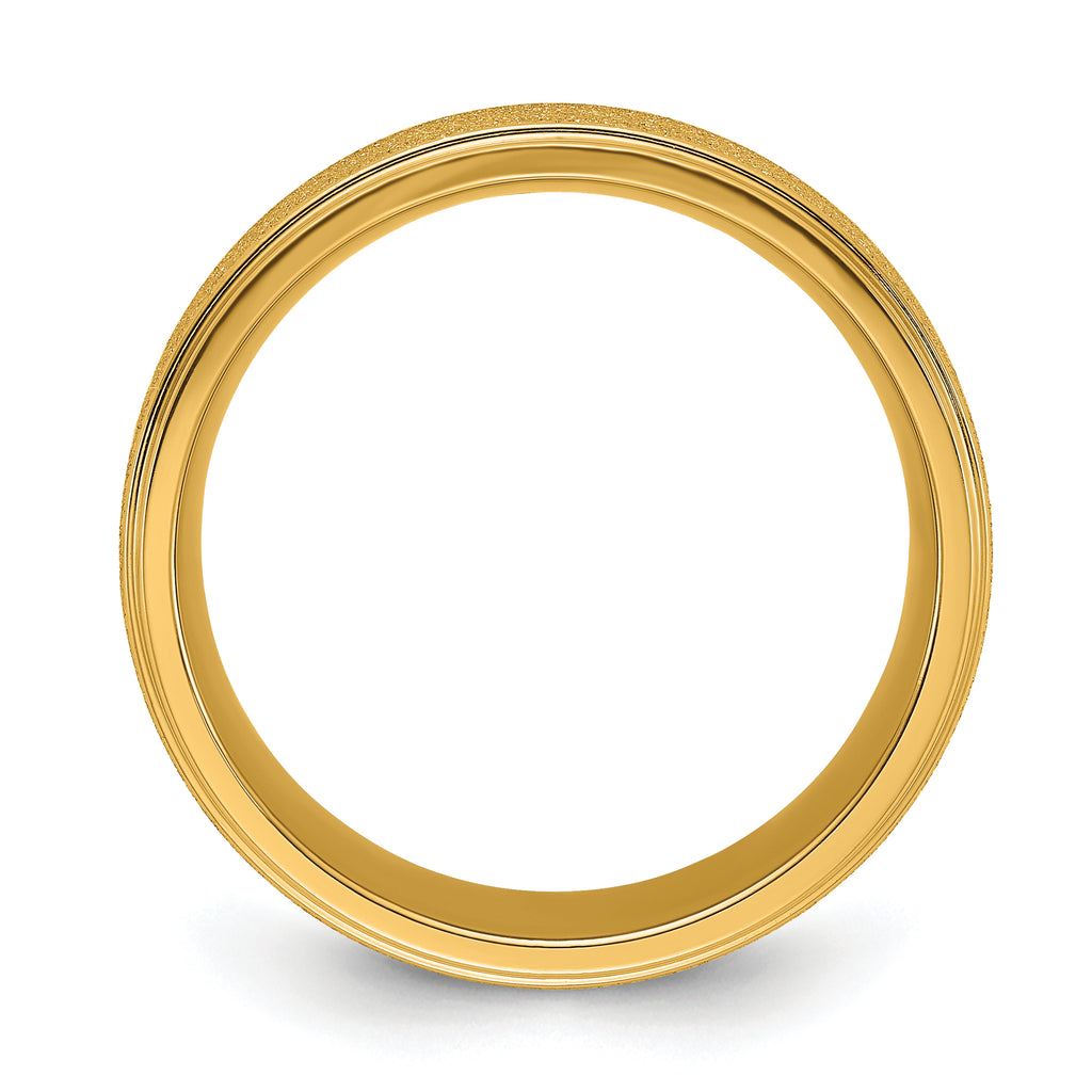 Chisel Titanium Polished Laser-cut Center Yellow IP-plated 8mm Band