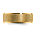 Chisel Titanium Polished Laser-cut Center Yellow IP-plated 8mm Band