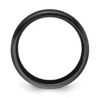 Chisel Titanium Polished Laser-cut Center Black IP-plated 8mm Band