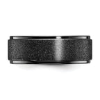 Chisel Titanium Polished Laser-cut Center Black IP-plated 8mm Band