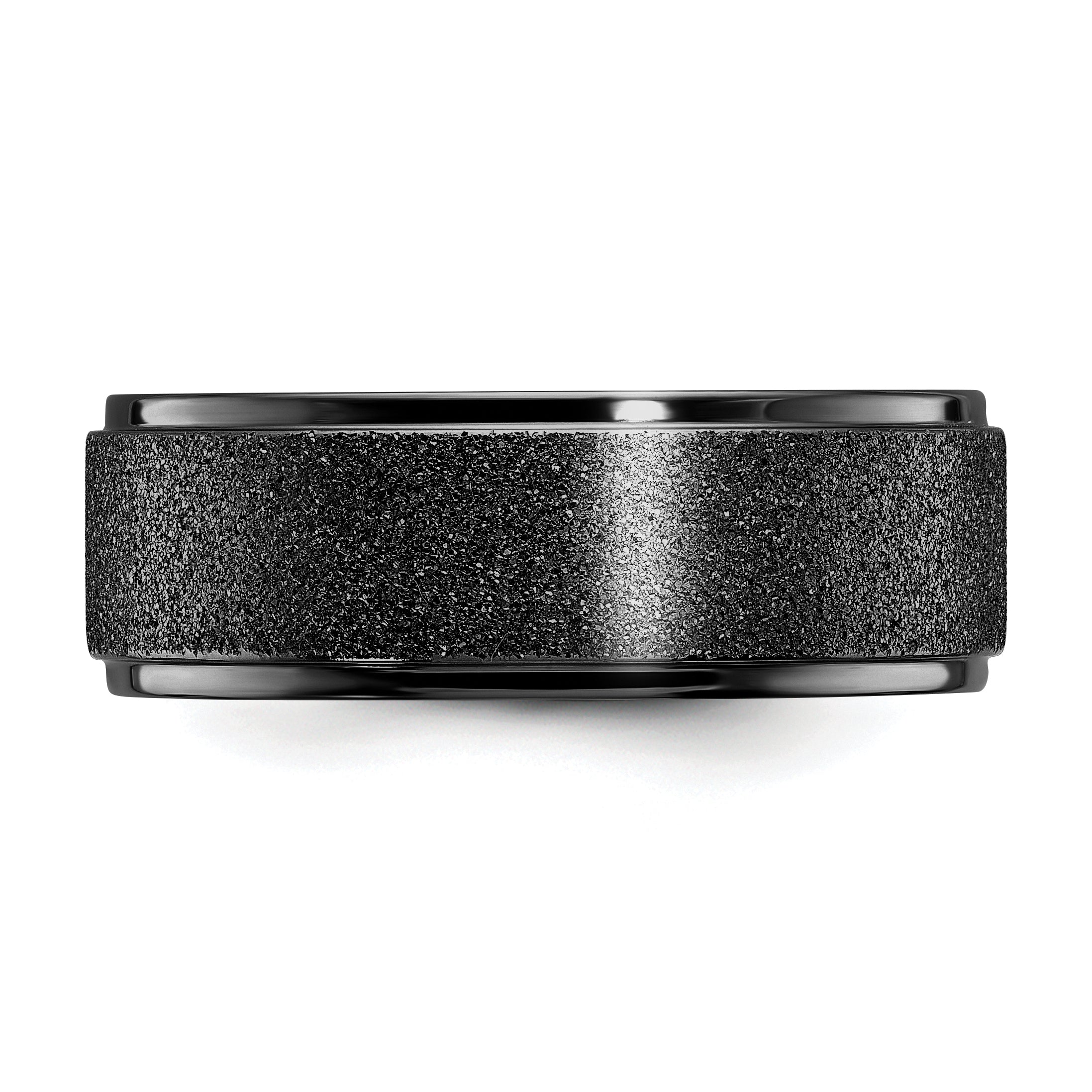 Chisel Titanium Polished Laser-cut Center Black IP-plated 8mm Band