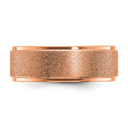 Chisel Titanium Polished Laser-cut Center Rose IP-plated 8mm Band