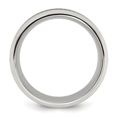Chisel Titanium Polished Black IP-plated Textured Center 8mm Band
