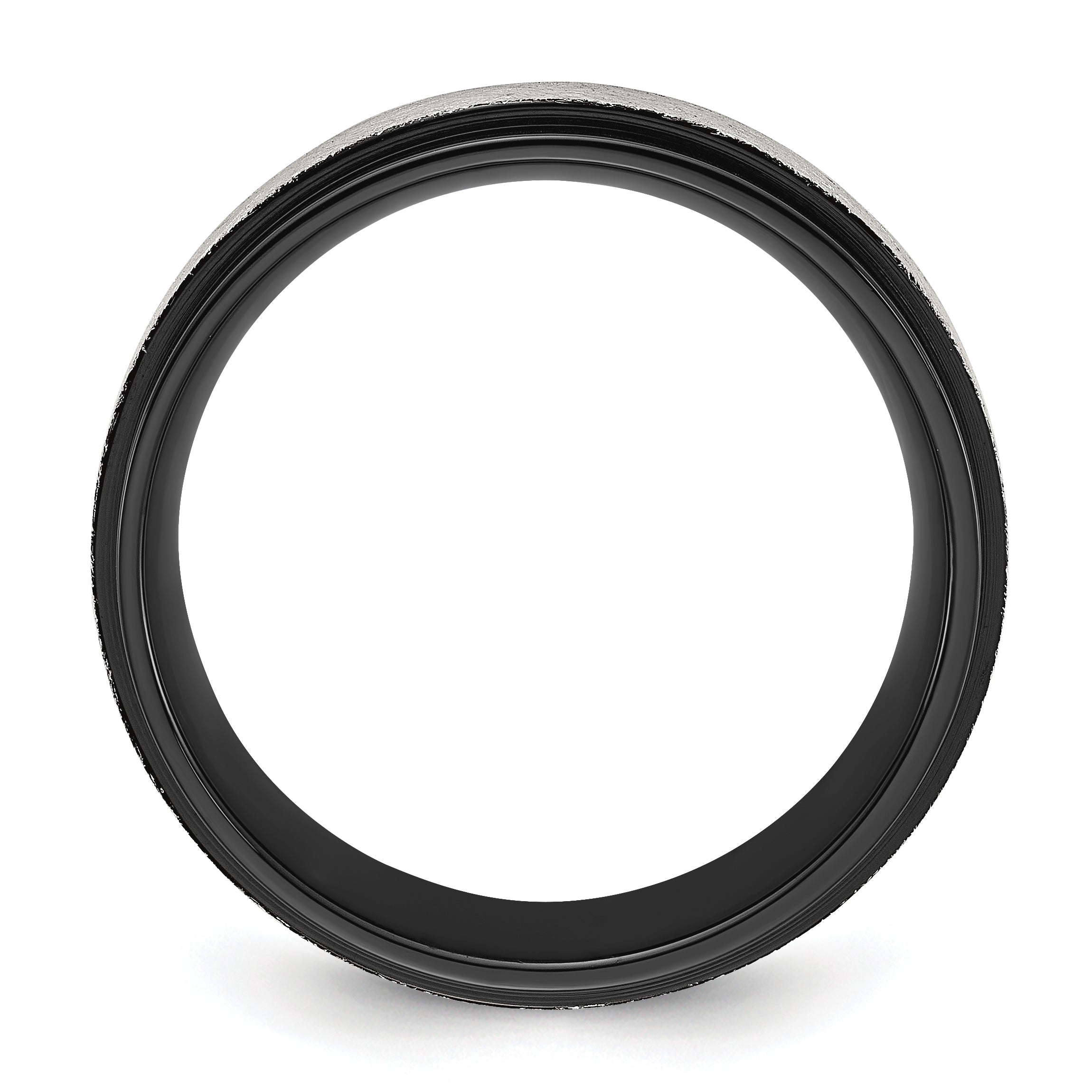 Black IP Center Wedding Band in Titanium, 8mm Secondary image