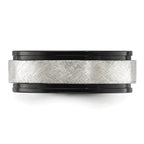 Chisel Titanium Polished with Brushed Center Black IP-plated 8mm Band