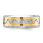 Chisel Titanium Brushed and Polished Yellow IP-plated 8mm Band