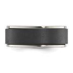 Chisel Titanium Polished with Brushed Black Zirconium Rotating Inner Channel 8mm Band