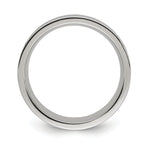 Chisel Titanium Polished with Wood, Imitation Meteorite and Red Stone Inlay 8mm Band