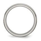 Titanium Grooved Ridged Edge 6mm Satin and Polished Band