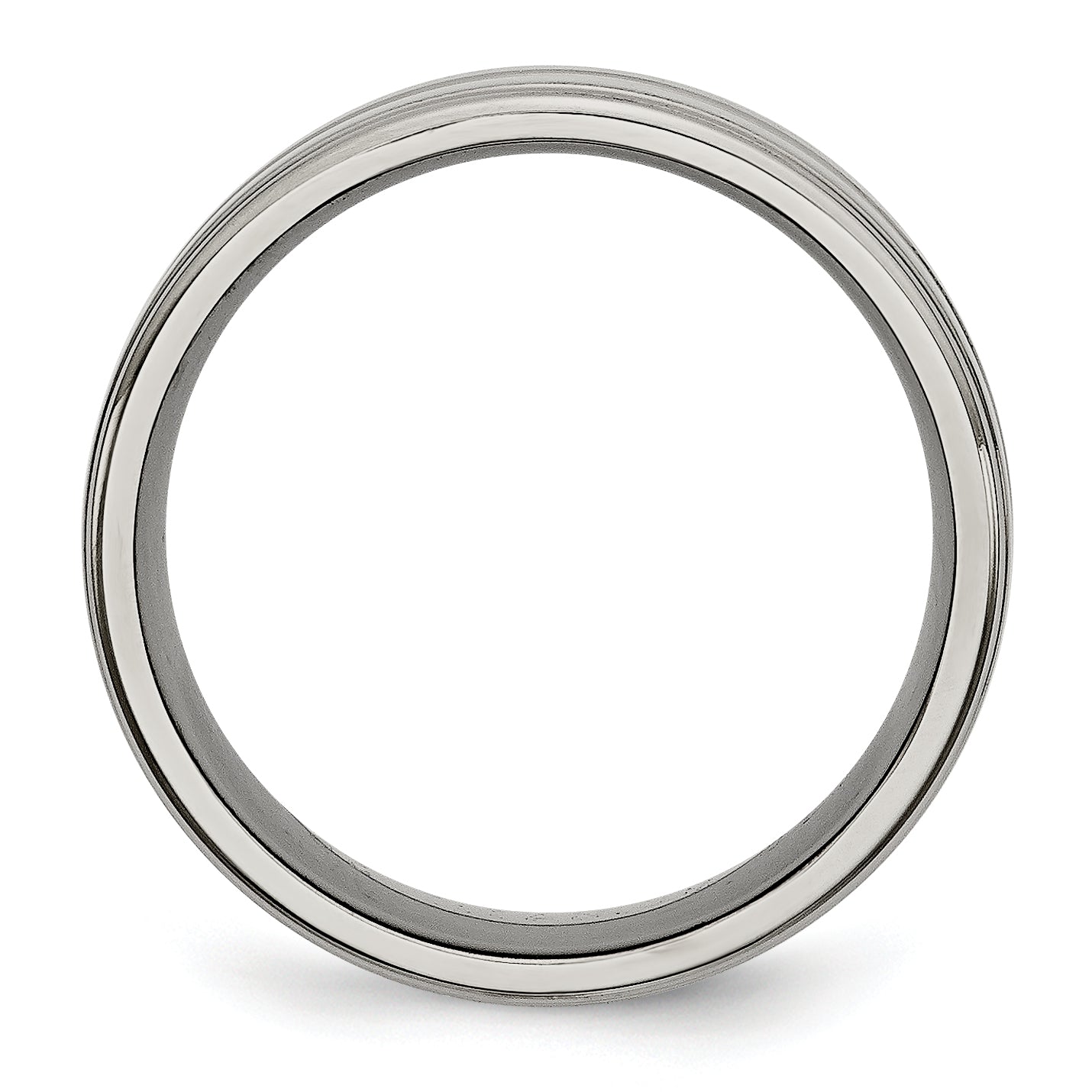 Titanium Polished 8mm Grooved Band