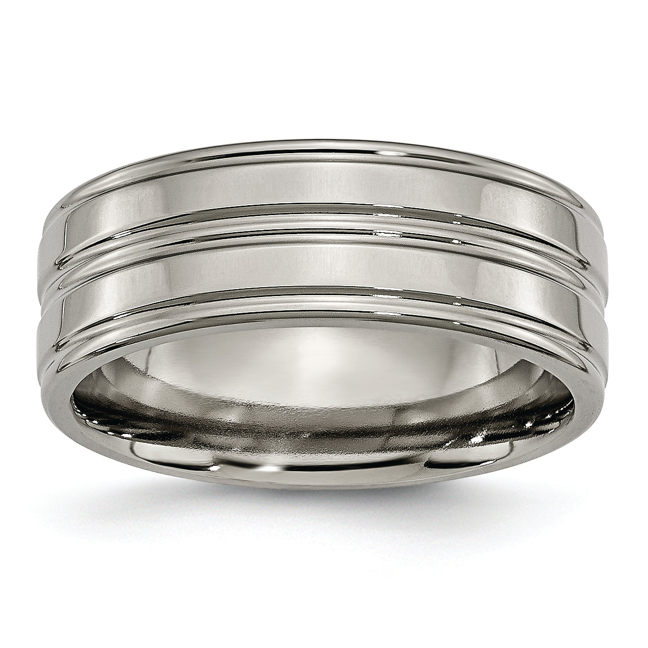 Titanium Polished 8mm Grooved Band Main image