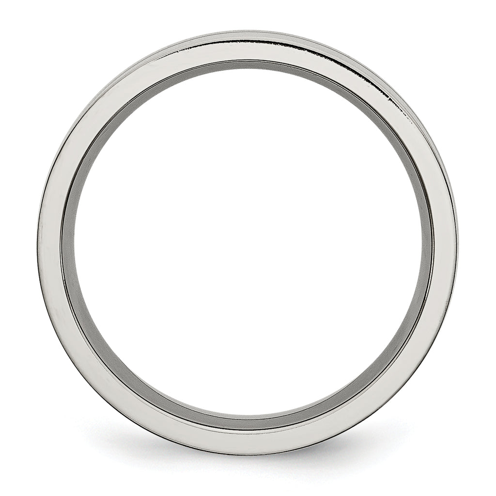 Chisel Titanium Brushed and Polished 6mm Grooved Band