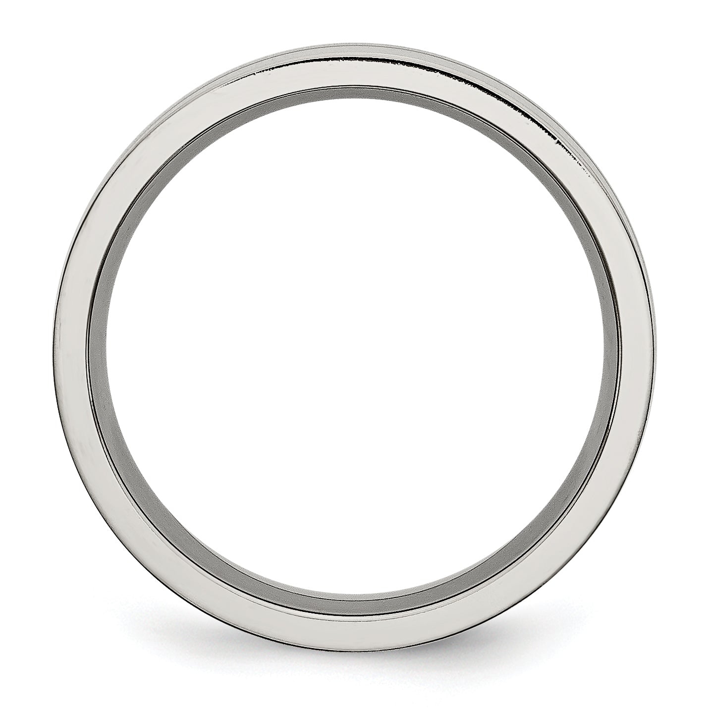 Chisel Titanium Brushed and Polished 6mm Grooved Band