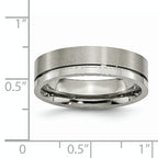 Chisel Titanium Brushed and Polished 6mm Grooved Band