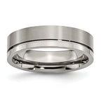 Chisel Titanium Brushed and Polished 6mm Grooved Band
