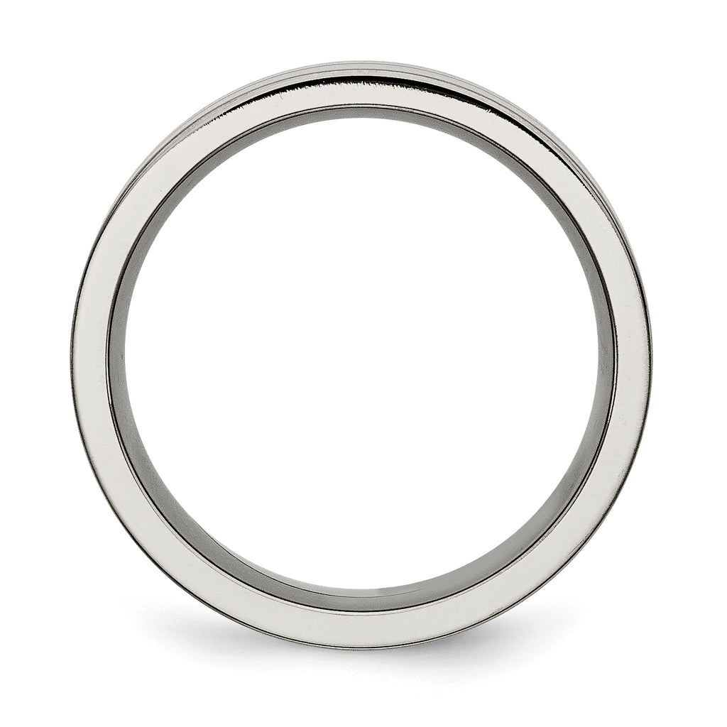 Titanium Grooved 8mm Brushed and Polished Band