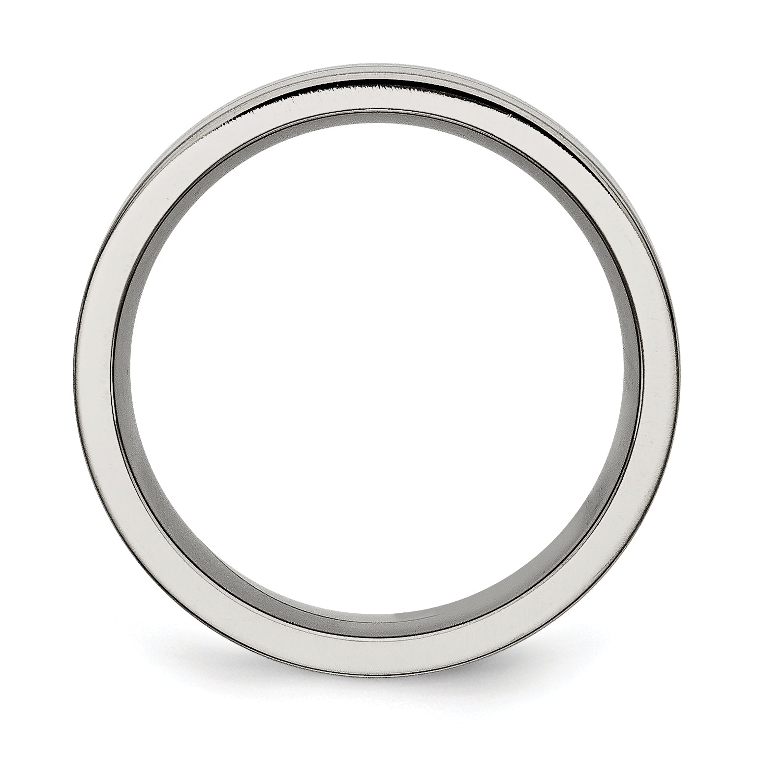 Titanium Grooved 8mm Brushed and Polished Band