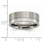 Titanium Grooved 8mm Brushed and Polished Band