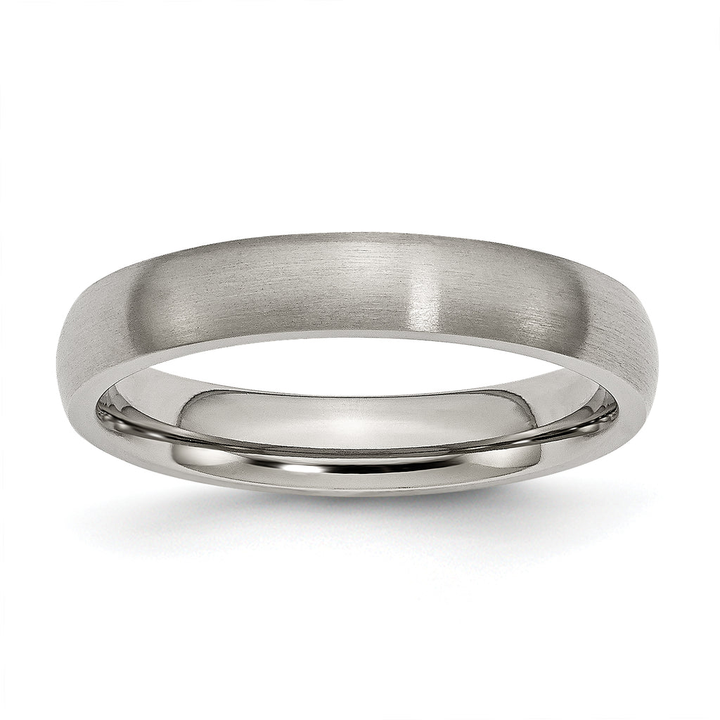 Chisel Titanium Brushed 4mm Half Round Band
