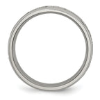 Titanium Ridged Edge Greek Key Design 6mm Satin/Polished Band