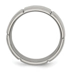 Chisel Titanium Brushed and Polished 8mm Grooved Beveled Edge Band