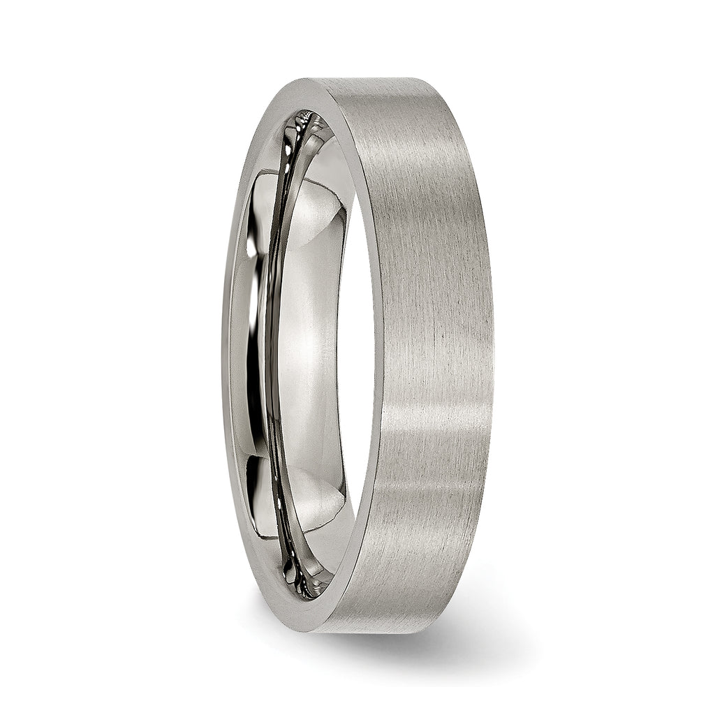Chisel Titanium Brushed 5mm Flat Band