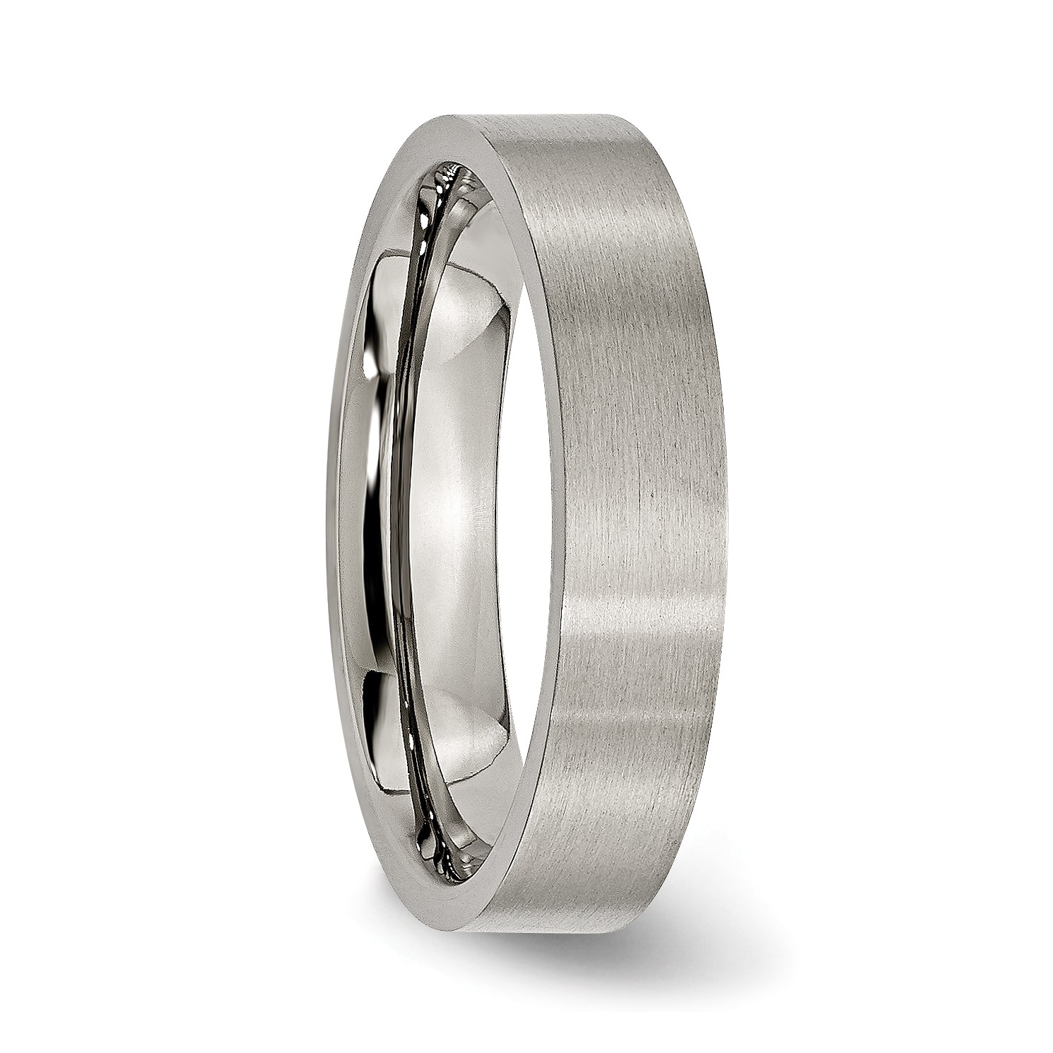 Chisel Titanium Brushed 5mm Flat Band