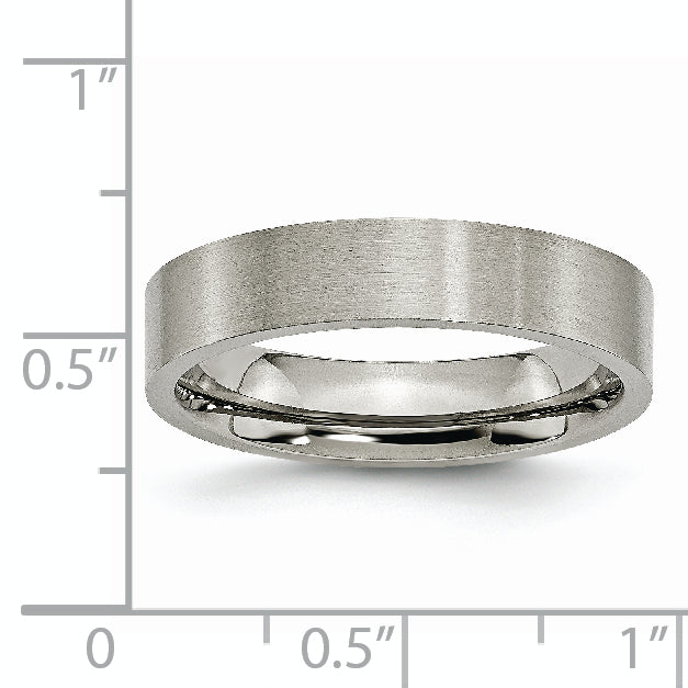 Chisel Titanium Brushed 5mm Flat Band