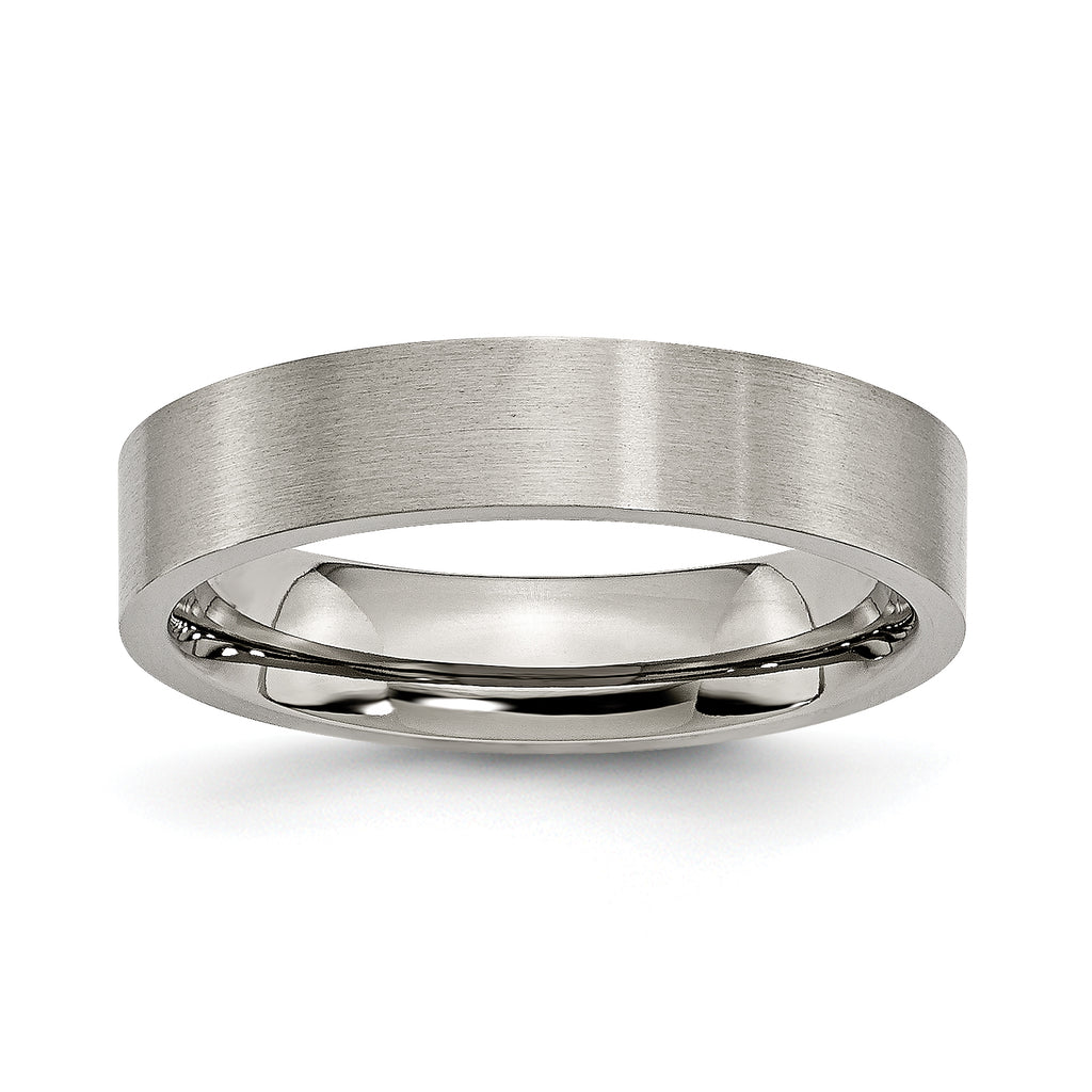 Chisel Titanium Brushed 5mm Flat Band
