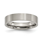 Chisel Titanium Brushed 5mm Flat Band