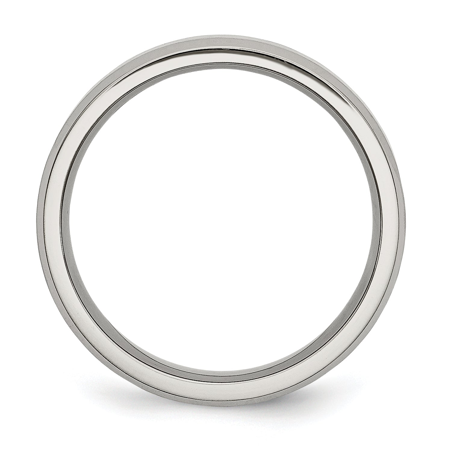 Beveled-Edge Comfort-Fit Wedding Band in Titanium, 6mm Secondary image