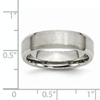 Titanium Brushed with Polished and Beveled Edge 6mm Band