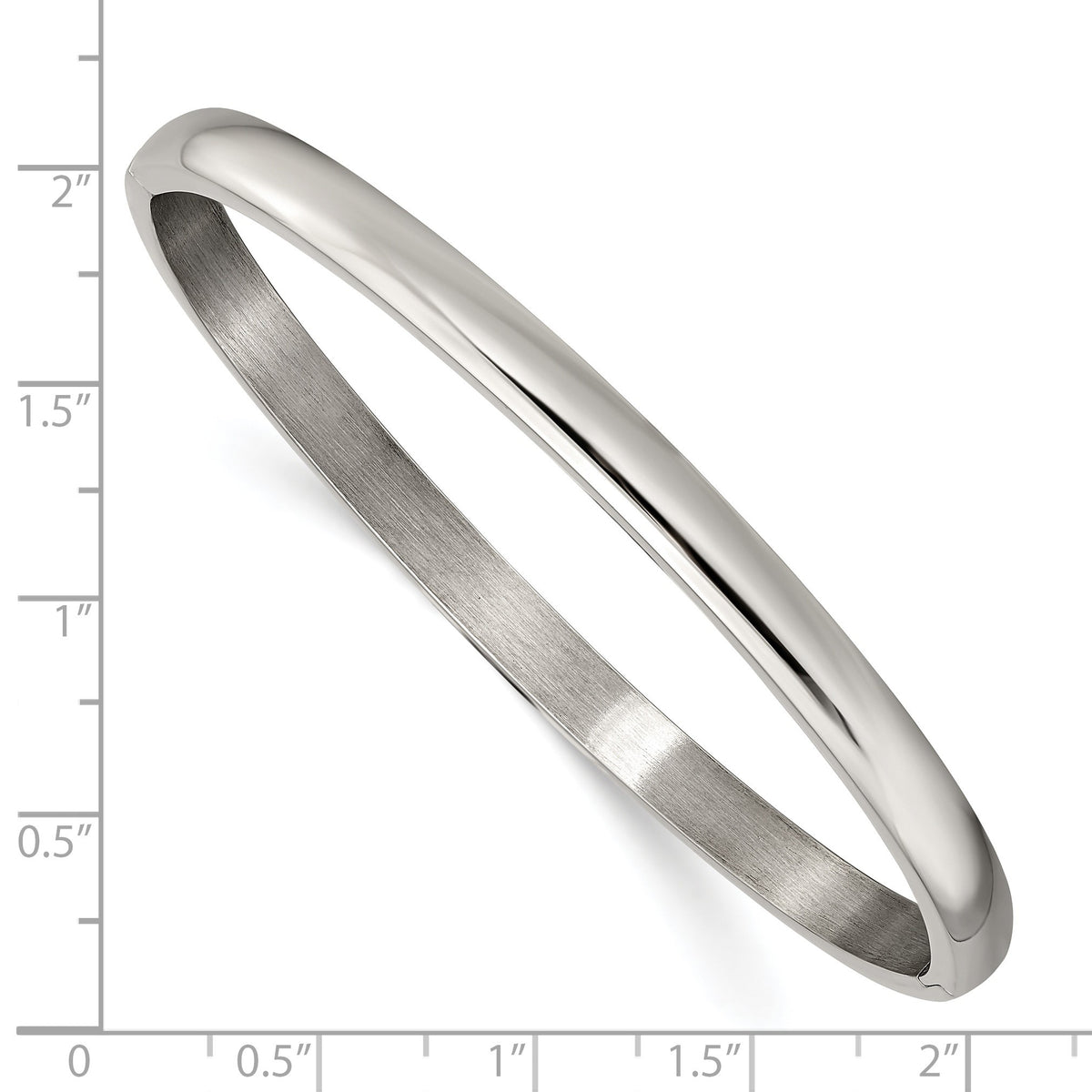 Chisel Bangle Bracelet in Titanium, 5mm Hinged, 6.8 Inch - Sophia Jewelers