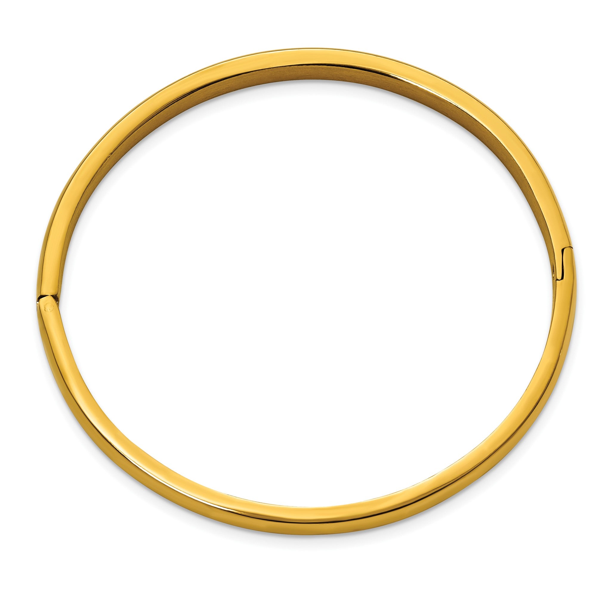 Chisel Bangle Bracelet in Yellow IP-Plated Titanium, 5mm Hinged, 7 Inch Secondary image