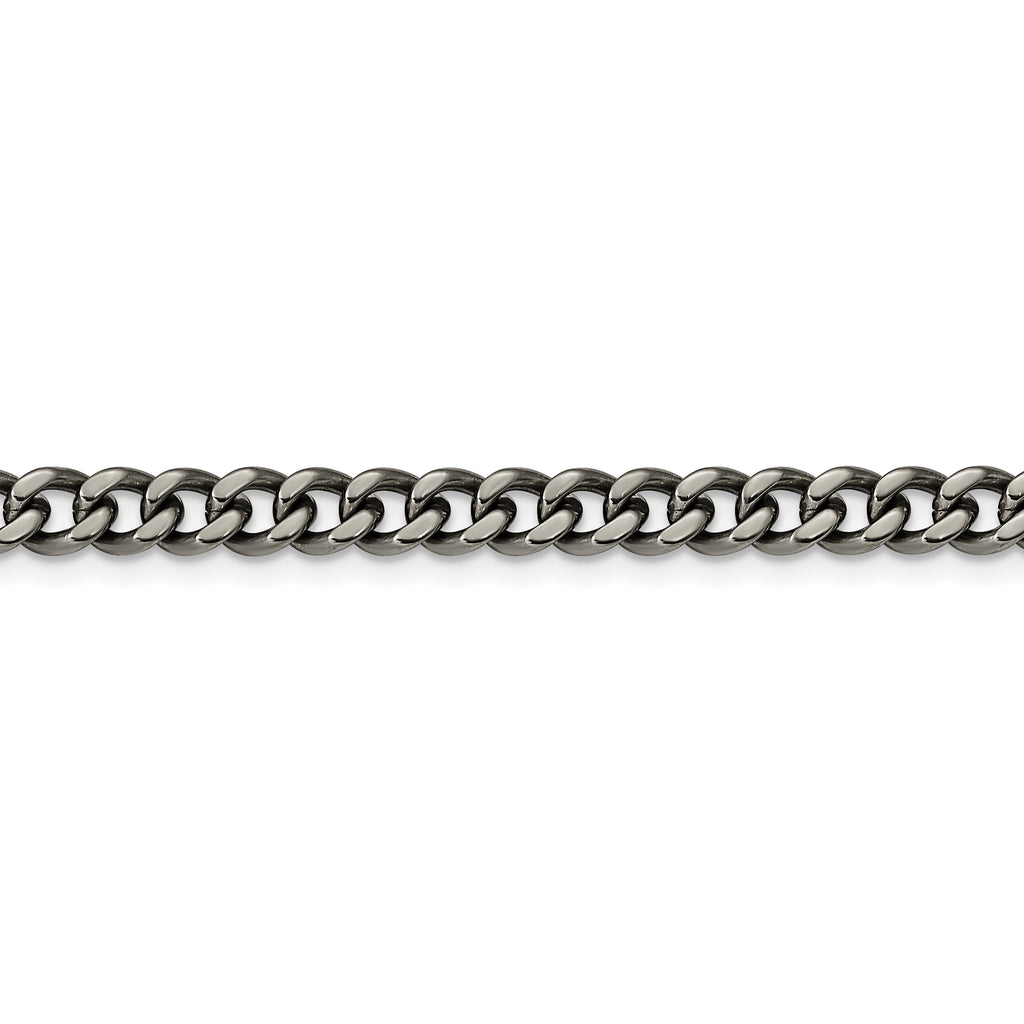 Titanium Polished 7.5mm Curb Chain Bracelet for Men