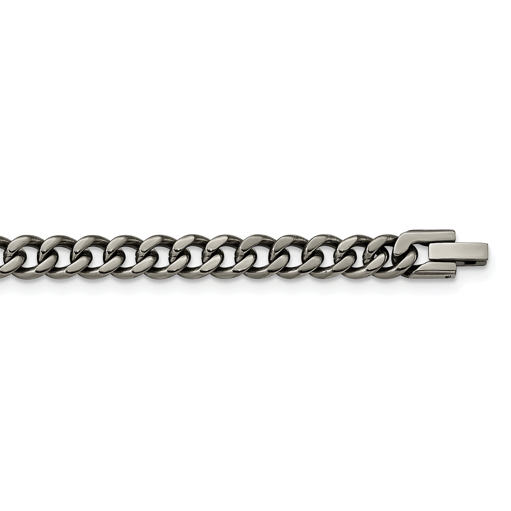 Titanium Polished 7.5mm Curb Chain Bracelet for Men