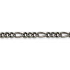 Titanium Polished 7mm Figaro Chain Bracelet for Men