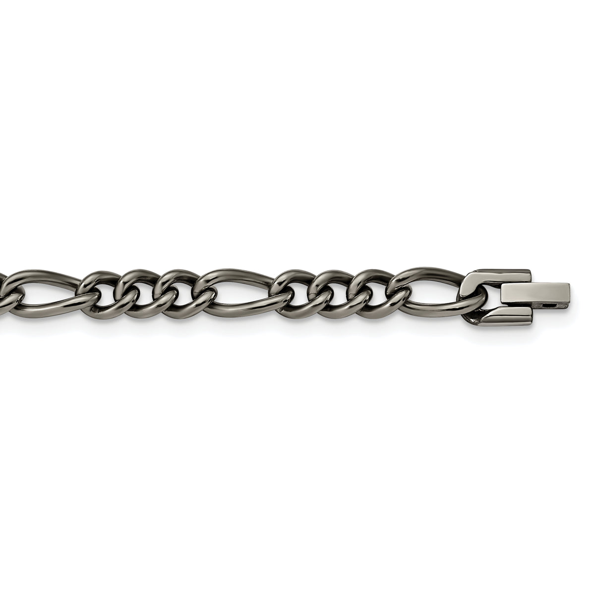 Titanium Polished 7mm Figaro Chain Bracelet for Men Main image