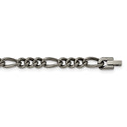 Titanium Polished 7mm Figaro Chain Bracelet for Men